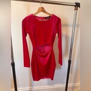 AKIRA Vibrant Pink Long Sleeve Dress